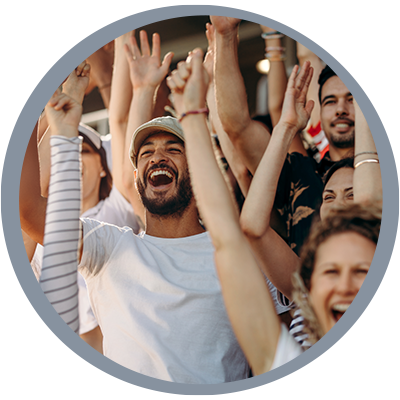Cheering sports event–Liberty Sports Park